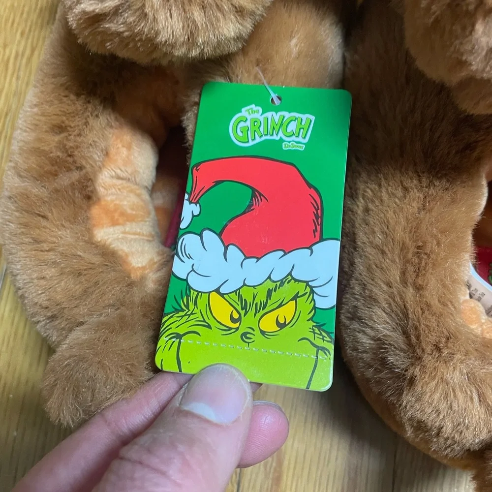 The Grinch, Max dog toddler‎ Slippers size 7/8 with Santa Hats NWT